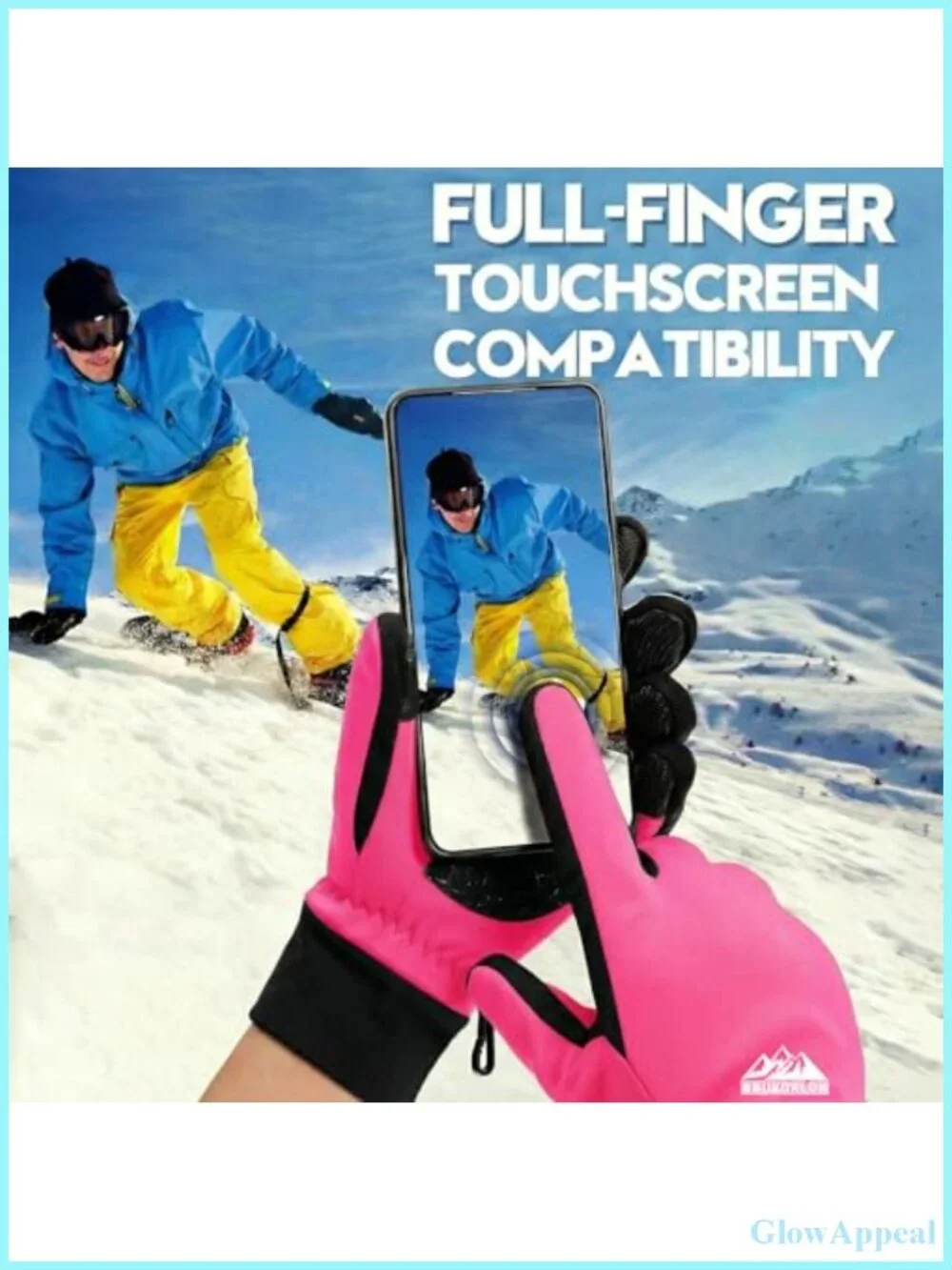 Winter Gloves with 3M Thermal Insulation, Lycra Fabric, Touchscreen, Anti-Slip